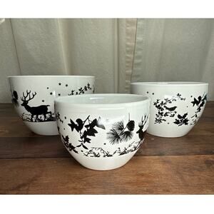 ROOM Creative Holiday Silhouettes Winter Nature Themed Nesting Bowls Set of 3